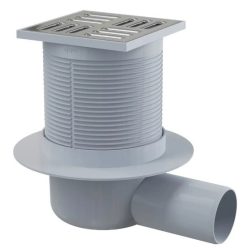   Padlóösszefolyó, Deante rácsos padlóösszefolyó, szálcsiszolt acél KOS_001C