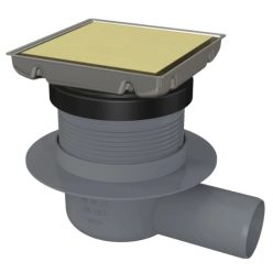   Padlóösszefolyó, Deante megfordítható padlóösszefolyó, szálcsiszolt arany KOS_R01D