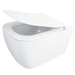   WC, Deante Hiacynt New fali, perem nélküli, fali wc csésze, fehér, wc tetővel CDYD6ZPW