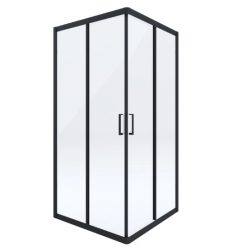   Zuhanykabin, Deante Funkia szögletes zuhanykabin 80x80x185 fekete/átlátszó üveg KYC_N42K