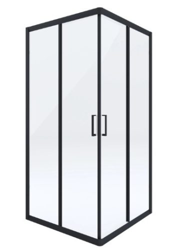 Zuhanykabin, Deante Funkia szögletes zuhanykabin 80x80x185 fekete/átlátszó üveg KYC_N42K