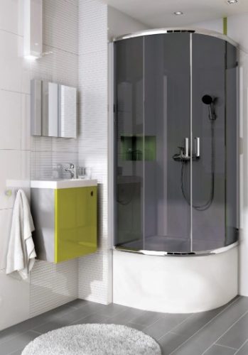 Zuhanykabin, Deante Funkia íves zuhanykabin 80x80x185 króm/grafit üveg KYP_452K