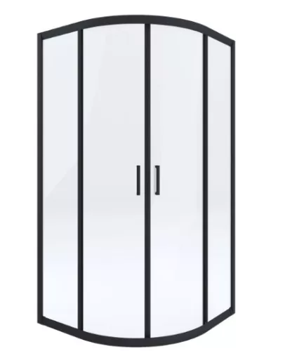 Zuhanykabin, Deante Funkia íves zuhanykabin 90x90x185 fekete/átlátszó üveg KYP_N51K