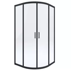   Zuhanykabin, Deante Funkia íves zuhanykabin 80x80x185 fekete/átlátszó üveg KYP_N52K