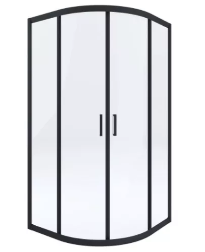 Zuhanykabin, Deante Funkia íves zuhanykabin 80x80x185 fekete/átlátszó üveg KYP_N52K