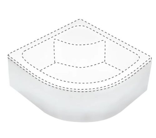 Zuhanytálca előlap, Deante Deep íves, fehér, 80 KTD_042O