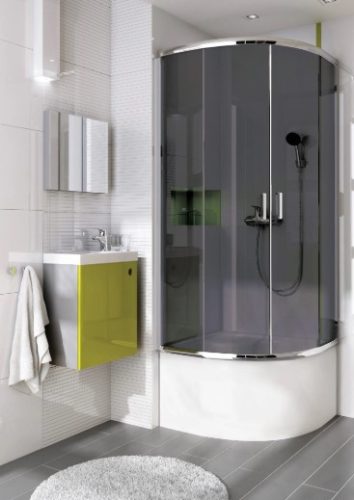 Zuhanytálca előlap, Deante Deep íves, fehér, 80 KTD_042O