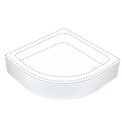   Zuhanytálca előlap, Deante Plus II zuhanytálca előlap, íves, fehér 90 KTU_031O