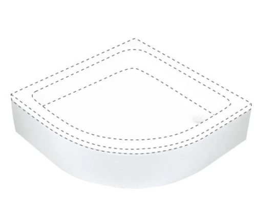 Zuhanytálca előlap, Deante Plus II zuhanytálca előlap, íves, fehér 90 KTU_031O