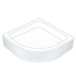   Zuhanytálca előlap, Deante Plus II zuhanytálca előlap, íves, fehér 80 KTU_032O