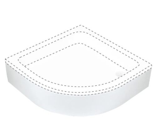 Zuhanytálca előlap, Deante Plus II zuhanytálca előlap, íves, fehér 80 KTU_032O