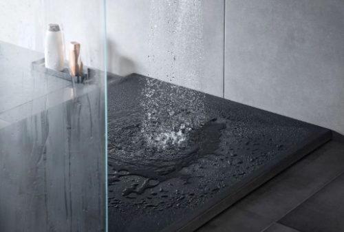 Zuhanytálca, Deante Correo szögletes, gránit zuhanytálca, fekete 120x90 KQR_N43B