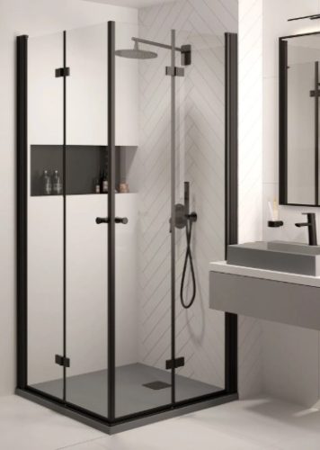 Zuhanytálca, Deante Correo szögletes, gránit zuhanytálca, metálszürke 100x90 KQR_S45B