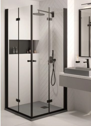 Zuhanytálca, Deante Correo szögletes, gránit zuhanytálca, metálszürke 100x80 KQR_S46B