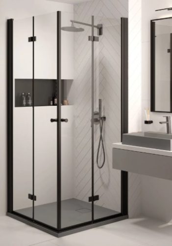 Zuhanytálca, Deante Correo szögletes, gránit zuhanytálca, metálszürke 100x80 KQR_S46B