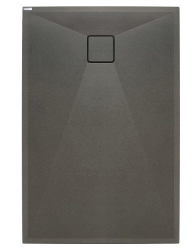 Zuhanytálca, Deante Correo szögletes, gránit zuhanytálca, antracit metál 100x90 KQR_T45B