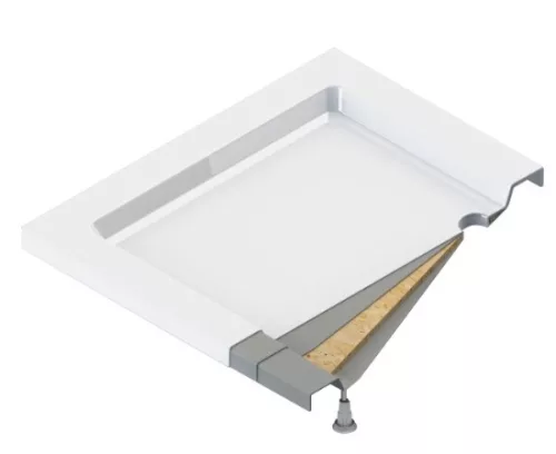 Zuhanytálca, Deante Jasmin akril, szögletes zuhanytálca, fehér 100x80 KGJ_046B