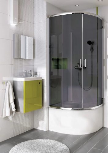 Zuhanytálca, Deante Deep akril, íves, mély zuhanytálca, fehér 90x90 KTD_041B