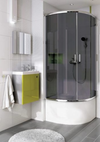 Zuhanytálca, Deante Deep akril, íves, mély zuhanytálca, fehér 80x80 KTD_042B