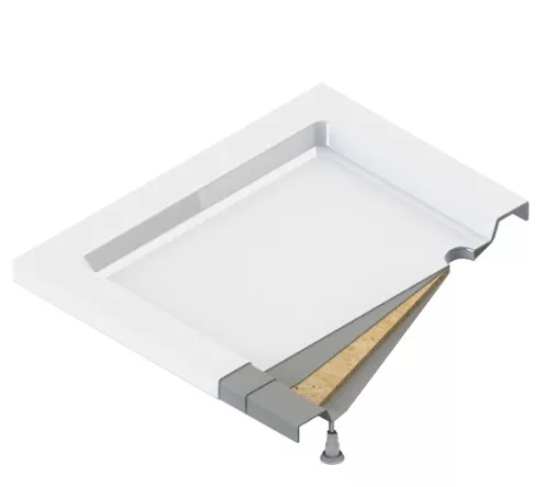 Zuhanytálca, Deante Jasmin akril, íves zuhanytálca, fehér, 90x90 KGJ_053B