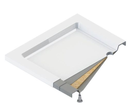 Zuhanytálca, Deante Jasmin akril, íves zuhanytálca, fehér, 80x80 KGJ_054B