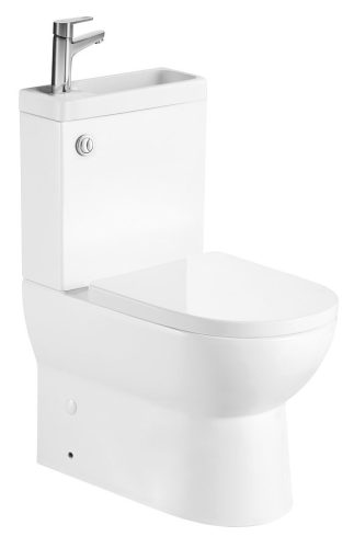 WC, Aqualine Jalta HYGIE monoblokkos WC, WC-ülőke nélkül, mosdóval PB103H
