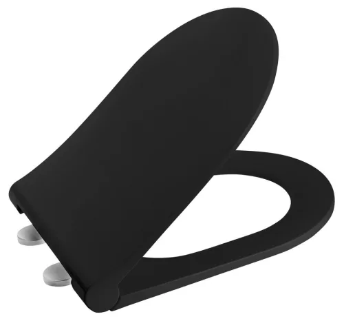 WC tető, Sapho Avva slim wc ülőke, soft-close, króm/fekete 100787-110