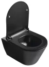 WC tető, Sapho Avva slim wc ülőke, soft-close, króm/fekete 100787-110