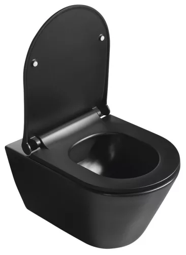 WC tető, Sapho Avva slim wc ülőke, soft-close, króm/fekete 100787-110