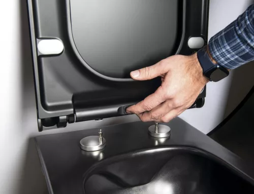 WC tető, Sapho Avva slim wc ülőke, soft-close, króm/fekete 100787-110