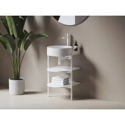   Alsó szekrény, Ravak CS Yard nyitott polcos, Yard 40 mosdó beépítéséhez, matt fehér D80000E004