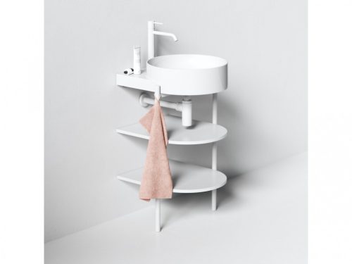 Alsó szekrény, Ravak CS Yard nyitott polcos, Yard 40 mosdó beépítéséhez, matt fehér D80000E004