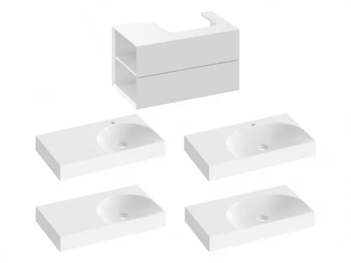 Alsó szekrény, Ravak SD Lite 80 fürdőszobai szekrény, fehér, balos X000001873