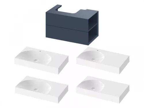 Alsó szekrény, Ravak SD Lite 80 fürdőszobai szekrény, deepsea blue, jobbos X000001887