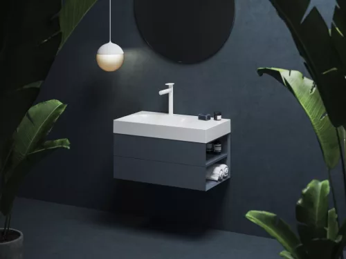 Alsó szekrény, Ravak SD Lite 80 fürdőszobai szekrény, deepsea blue, jobbos X000001887