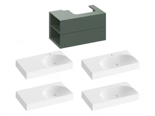 Alsó szekrény, Ravak SD Lite 80 fürdőszobai szekrény, grey green, balos X000001876