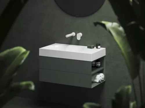 Alsó szekrény, Ravak SD Lite 80 fürdőszobai szekrény, grey green, jobbos X000001888