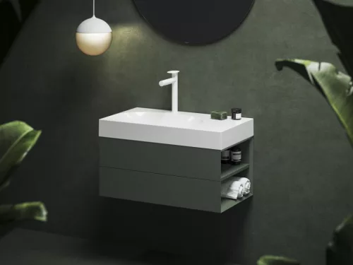 Alsó szekrény, Ravak SD Lite 80 fürdőszobai szekrény, grey green, jobbos X000001888