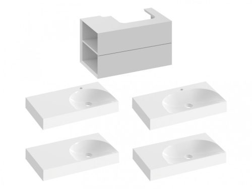 Alsó szekrény, Ravak SD Lite 80 fürdőszobai szekrény, Smoke Grey, balos X000001877