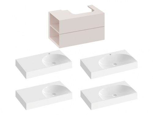 Alsó szekrény, Ravak SD Lite 80 fürdőszobai szekrény, alabaster pink, balos X000001878