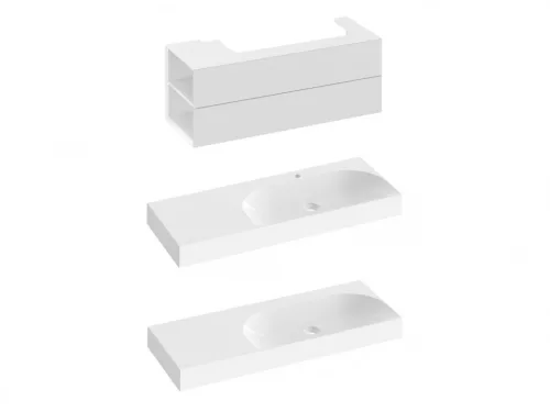 Alsó szekrény, Ravak SD Lite 120 fürdőszobai szekrény, fehér, balos X000001879