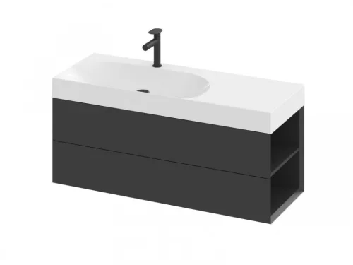 Alsó szekrény, Ravak SD Lite 120 fürdőszobai szekrény, matt fekete, jobbos X000001892