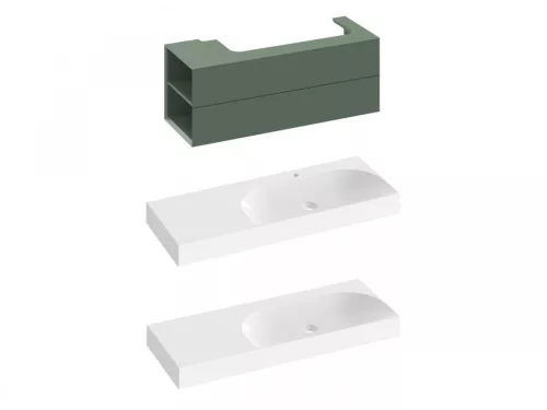 Alsó szekrény, Ravak SD Lite 120 fürdőszobai szekrény, grey green, balos X000001882