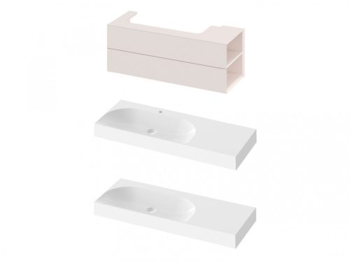 Alsó szekrény, Ravak SD Lite 120 fürdőszobai szekrény, alabaster pink, jobbos X000001896