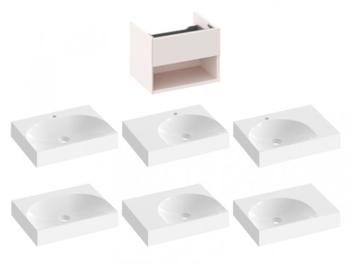 Alsó szekrény, Ravak SD Lite 60 fürdőszobai szekrény, alabaster pink X000001860