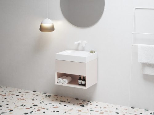 Alsó szekrény, Ravak SD Lite 60 fürdőszobai szekrény, alabaster pink X000001860