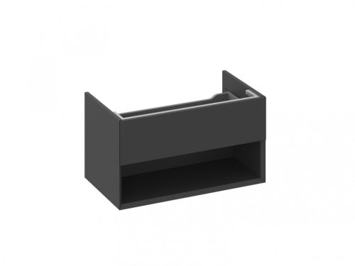 Alsó szekrény, Ravak SD Lite 80 fürdőszobai szekrény, matt fekete X000001862