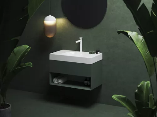 Alsó szekrény, Ravak SD Lite 80 fürdőszobai szekrény, grey green X000001864