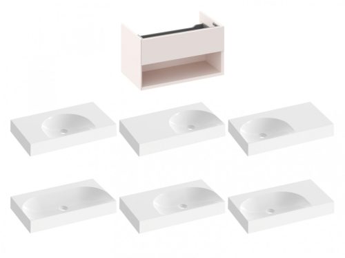 Alsó szekrény, Ravak SD Lite 80 fürdőszobai szekrény, alabaster pink X000001866