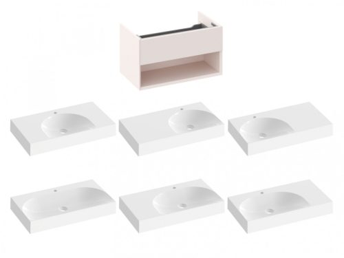 Alsó szekrény, Ravak SD Lite 80 fürdőszobai szekrény, alabaster pink X000001866